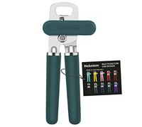 Mebotem 10 Colors Can Opener Manual Handheld Heavy Duty Hand Can Opener Smooth Edge Stainless Steel Can Openers Top Lid Kitchen Gadgets, Best Large Rated Easy Turn Knob, with Bottle Opener, Emerald