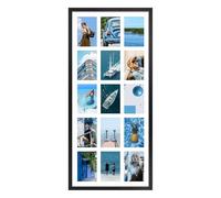 MEBRUDY 4x6 Collage Picture Frames with 15 Openings, 1 Pack Black Multi Photo Frames Display 4 x 6 Pictures with Mat for Wall Mounting, Aluminum Material