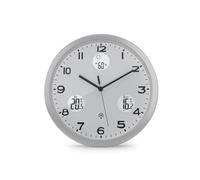 Mebus 13150 Radio-Controlled Wall Clock White Dial Indoor and Outdoor Temperature Display with Outdoor Transmitter Humidity