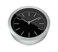 Mebus Wall Clock, Plastic Aluminium, Black/Silver, 15 cm