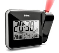 Mebus 42425 Radio Alarm Clock with Projection and Thermometer Plastic Normal Black