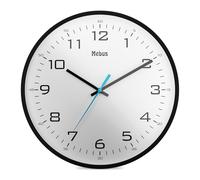 Mebus Analogue Quartz Wall Clock Classic Design Large Numbers 30 cm Diameter Black/White Model: 16247