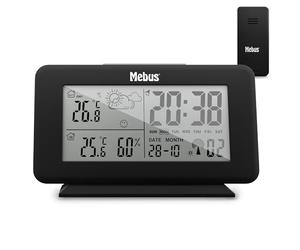 Mebus Digital Wireless Weather Station 40689 with Outdoor Sensor, Indoor and Outdoor Thermometer, Battery-Operated Radio Station and Transmitter