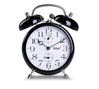 Mebus Mechanical Wind Up Alarm Clock with Classic Bell Ringing Mechanism Luminous Hands - No More Retro Couldn't Be/Colour: Black