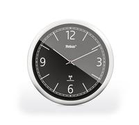 Mebus Radio Controlled Wall Clock 26cm Silent Clear Design Silver Frame Black Dial Model 19813 - Modern and Precise