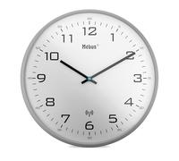 Mebus Radio Controlled Wall Clock 30 cm Silent Grey Frame White Dial Model 13081 - Modern and Silent Grey
