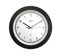 Mebus Radio-Controlled Wall Clock, Classic Model, Black Frame, White Dial, 30 cm Diameter, Round, Radio Controlled Clock (DCF77), Model: 19447, Colour: Black, White
