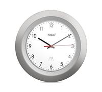 Mebus Radio Controlled Wall Clock, Classic Model, Silver Frame, White Dial, 29 cm Diameter, Round, Radio Controlled Clock (DCF77), Model: 19448, Colour: Silver, White