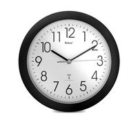 Mebus Radio Controlled Wall Clock with Black Frame Diameter, 25 cm Durchmesser