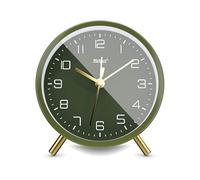 Mebus Silent Alarm Clock with Stylish Design, Snooze and Illuminated Dial - In Green for Any Room 56972