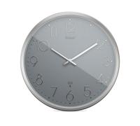 Mebus TinyTime Radio-Controlled Wall Clock without Ticking Noises Diameter 25 cm Modern Dial in Grey Silver Case