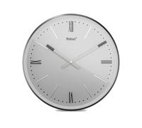 Mebus TinyTime Wall Clock with Roman Numerals, Wall Clock without Ticking Noise, Diameter 25 cm, Classic Dial in Grey, Case and Accents in Anthracite, 19780