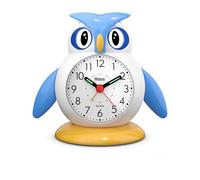 Mebus Unisex owl Analogue Alarm Clock, Quartz, White Plastic, 26513