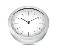 Mebus Wall Clock, Plastic Aluminium, White/Silver, 15 cm