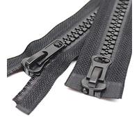 MebuZip #10 36 Inch Two Way Separating Jacket Zipper Heavy Duty Plastic Zipper Black Large Resin Zippers for Sewing Coat Jackets Clothes Parka (36" 91cm)