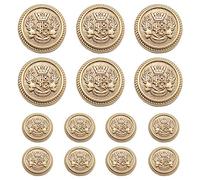 MebuZip 14 Pieces Matte Gold Metal Blazer Button Set 18mm 23mm for Blazers, Suits, Sport Coats, Uniform, Jackets (MBM30)