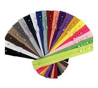 MebuZip 20PCS 40 Inches Double Slider Zippers #3 Nylon Coil with Two Long Pulls Head to Head Closed Ended 20 Assorted Colors (40")
