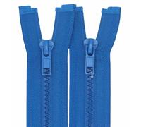 MebuZip 2PCS #5 25 Inch Separating Jacket Zippers Resin Zipper Molded Plastic Zippers Bulk for Sewing Coat Jackets Clothes (Blue)
