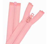 MebuZip 2PCS #5 26 Inch Separating Jacket Zippers Resin Zipper Molded Plastic Zippers Bulk for Sewing Coat Jackets Clothes (Pink)