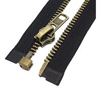 MebuZip #8 21 Inch Antique Brass Teeth Separating Jacket Zipper Right Handed Zipper Heavy Duty Metal Zippers for Men's Jackets Coats Sewing (21" RH)