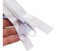 MebuZip Pack of 2 101 cm #10 Plastic Zip Separable White 8.5 mm Zip with Double Pull for Tents Cover Sleeping Bag DPW