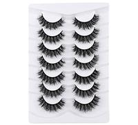 Mebver False Eyelashes, Cat Eye Eyelashes Made of Synthetic Mink, Natural Look, Soft and Weak Eyelashes That Look Like Extensions, False Eyelashes, D Eyelash Strips, Curl Lash Short