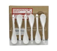 Mecai 5 inch Long White Porcelain Egg Spoons for Dessert Coffee Tea,Set of 6