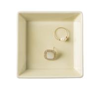 Mecaikru Ceramic Trinket Dish, Ring Tray, Decorative Jewelry Dish for Earrings Necklaces Watch Keys, for Women (yellow square)