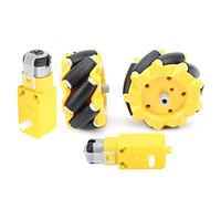 Mecanum Wheel for Geared Motor, Robot Car Wheel, 80mm DIY Toy Components with Rubber Coating, Left and Right Wheel Set for DIY Car and Small Robot