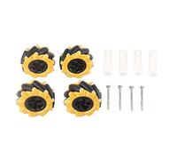 Mecanum Wheel Omni Directional Robot Car Parts, 80mm Rubber - Coated Wheels for Smart DIY Toy, Compatible with TT Motors and Building Blocks, Enables 45° Drift & Lateral Movement (two pairs)