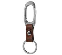 MecArmy CH18 Titanium Keychain, Anti-Lost Design Keyring, Vintage Style Leather Strap, Multi-Function Hook, EDC Equipment, Suitable for Outdoor, Travel, and Daily Use