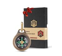 MecArmy Compass in Gift Box - Christmas Graduation Birthday Anniversary Wedding Thanksgiving Gifts with Necklace, EDC Titanium/Brass Compass,Precision Navigation, Glow in The Dark, IPX5 Waterproof