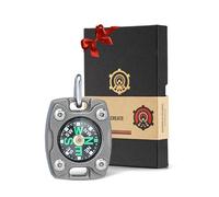 MecArmy Compass with Necklace in Gift Box, Precision Navigation Compass, Glow in the Dark, IPX5 Waterproof, Everyday Carry Titanium/Brass Pendant, Ideal for Christmas Birthday, Unisex