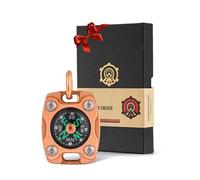 MecArmy Compass with Necklace in Gift Box, Precision Navigation Compass, Glow in the Dark, IPX5 Waterproof, Everyday Carry Titanium/Brass Pendant, Ideal for Christmas Birthday, Unisex