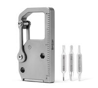 MecArmy EH4 Titanium 4-in-1 Multitool Pocket with 3 Double-Ended Bits Carabiner Ruler, Versatile Quick Release EDC Keychain Multi Tool for Home Outdoors Mini Multipurpose Tool