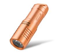MecArmy X3S Copper/Brass Handheld Mini Keychain EDC Flashlight with Micro USB Charging | Portable Rechargeable Everyday Carry Keychain Torch|130 lumens Outdoor Waterproof Lamp (Copper)