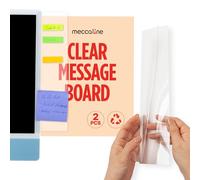 MECCALINE Monitor Memo Board 2Pcs - Flexible Clear PET Computer Screen Sticky Note Holder - Side Panel Message Organizer - Versatile Office Desk Accessories - Cool Home Office Supplies - 8 x 30 cm