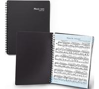 MECCALINE Sheet Music Folder (Letter, 1 Pack) - 40 Sleeves Display 80 Pages Spiral Binder Organizer for Music Stand - Fits Letter Size 8.5 x 11 Inch - Direct Page Writing with Detachable Name Tag