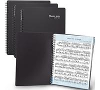 MECCALINE Sheet Music Folder (Letter, 3 Pack) - 40 Sleeves Display 80 Pages Spiral Binder Organizer for Music Stand - Fits Letter Size 8.5 x 11 Inch - Direct Page Writing with Detachable Name Tag