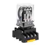MECCANIXITY DPDT Electromagnetic Power Relay DC 24V Coil 10A 11pin MK2P-I Small Relay with Plug-in Terminal Socket Base 3NC 3NO JTX-3C