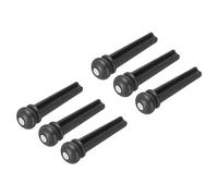 MECCANIXITY Ebony Acoustic Guitar Bridge Pins Pegs, Guitar Bridge Pins Replacement Guitar End Pin Set for Folk Brass with White Shell Spot Pack of 6