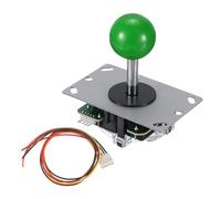 MECCANIXITY Octagonal Gate + Ball Top Game Joystick Classic with Harness Dust Cover Green for Game 4 Way Adjustable