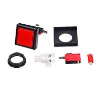 MECCANIXITY Starts Arcade Buttons ABS Square with Light Button for Game Machine Video Games Parts DC 12V Red