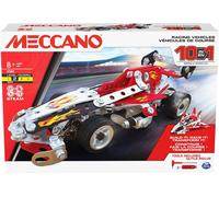 MECCANO, 10-in-1 Racing Vehicles STEM Model Building Kit with 225 Parts and Rea