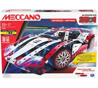 Meccano 25-in-1 Motorized Supercar STEM Model Building Kit with 347 Parts, Real