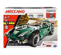 MECCANO Erector, 5 in 1 Roadster Pull Back Car Building Kit, for Ages 8 and up, STEM Construction Education Toy
