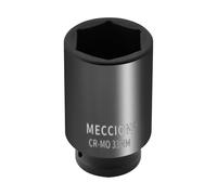 Meccion 1/2 Inch Drive Impact Socket 33mm Metric, 6 Point Cr-Mo Deep Impact Socket, 78mm Length