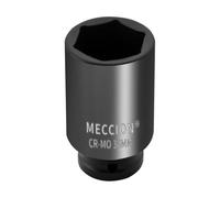 Meccion 1/2 Inch Drive Impact Socket 34mm Metric, 6 Point Cr-Mo Deep Impact Socket, 78mm Length