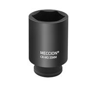 Meccion 1/2 Inch Drive Impact Socket 35mm Heavy Duty Cr-Mo 6 Point Deep Socket, 78mm Length