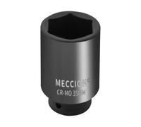 Meccion 1/2 Inch Drive Impact Socket 35mm Metric, 6 Point Cr-Mo Deep Impact Socket, 78mm Length